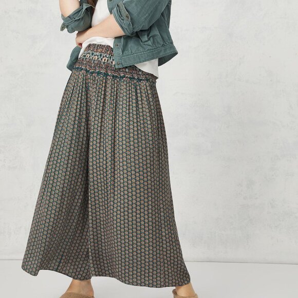 Anthropologie Patterned Wide-Leg Pants - Blue and Black - Picture 5 of 11